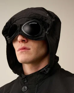 C.P. Company Flatt Nylon Goggle Overshirt Black Store