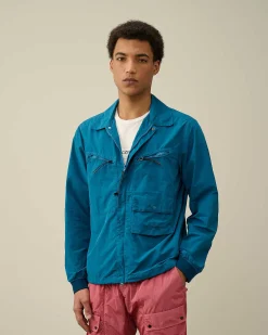 C.P. Company Flatt Nylon Overshirt Ink Blue Shop