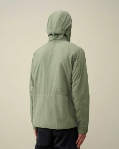 C.P. Company Flatt Nylon Reversible Hooded Jacket Agave Green Outlet