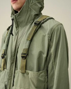 C.P. Company Flatt Nylon Reversible Hooded Jacket Agave Green Outlet