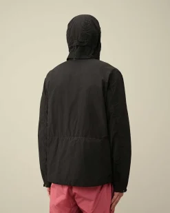 C.P. Company Flatt Nylon Reversible Hooded Jacket Black Best