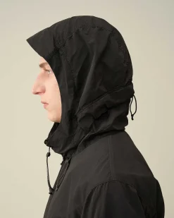 C.P. Company Flatt Nylon Reversible Hooded Jacket Black Best
