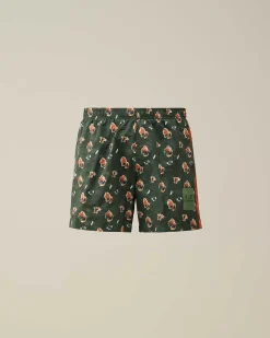 C.P. Company Flatt Nylon Sponged Swim Shorts Duck Green Hot