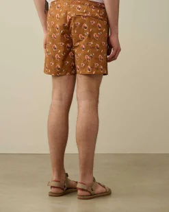 C.P. Company Flatt Nylon Sponged Swim Shorts Pastry Shell-Orange Cheap