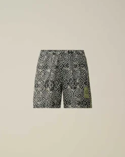 C.P. Company Flatt Nylon Swim Shorts Agave Green Outlet