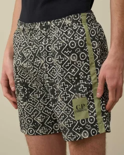 C.P. Company Flatt Nylon Swim Shorts Agave Green Outlet