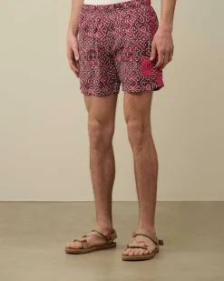 C.P. Company Flatt Nylon Swim Shorts Red Bud Fashion