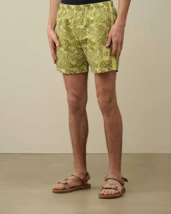 C.P. Company Flatt Nylon Swim Shorts White Pear Shop
