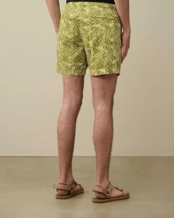 C.P. Company Flatt Nylon Swim Shorts White Pear Shop