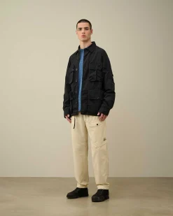 C.P. Company Flatt Nylon Utility Overshirt Total Eclipse-Blue Outlet