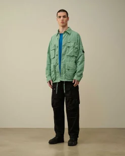 C.P. Company Flatt Nylon Utility Overshirt Green Bay Online