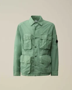 C.P. Company Flatt Nylon Utility Overshirt Green Bay Online