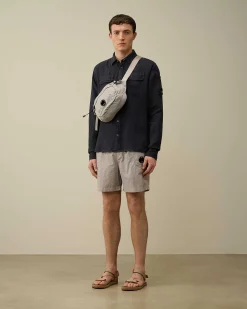 C.P. Company Flatt Nylon Utility Swim Shorts Drizzle Grey Store