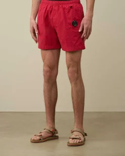 C.P. Company Flatt Nylon Utility Swim Shorts Red Bud Online