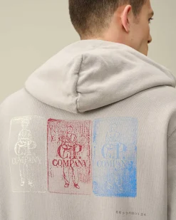 C.P. Company 30/1 Fleece Artisanal Hoodie Drizzle Grey Online