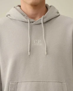 C.P. Company 30/1 Fleece Artisanal Hoodie Drizzle Grey Online
