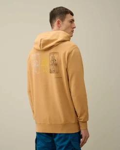 C.P. Company 30/1 Fleece Artisanal Hoodie Pastry Shell-Orange Fashion