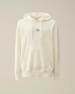 C.P. Company 30/1 Fleece Artisanal Hoodie Gauze White Flash Sale