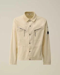 C.P. Company Gabardine Buttoned Shirt Pistachio Shell-Beige Clearance
