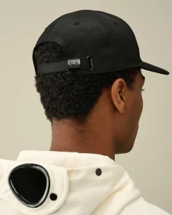 C.P. Company Gabardine Logo Cap Black Best Sale