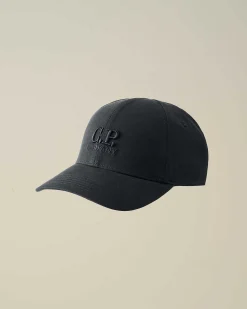 C.P. Company Gabardine Logo Cap Total Eclipse-Blue Discount