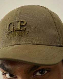 C.P. Company Gabardine Logo Cap Ivy Green Cheap