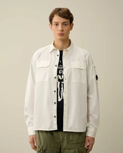 C.P. Company Gabardine Pockets Shirt Gauze White New