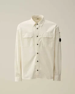 C.P. Company Gabardine Pockets Shirt Gauze White New