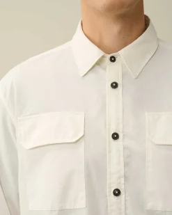 C.P. Company Gabardine Pockets Shirt Gauze White New