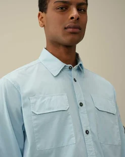 C.P. Company Gabardine Pockets Shirt Starlight Blue Flash Sale