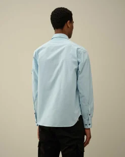 C.P. Company Gabardine Pockets Shirt Starlight Blue Flash Sale