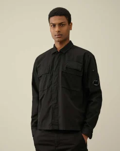 C.P. Company Gabardine Shirt Black Cheap