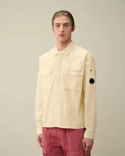 C.P. Company Gabardine Shirt Pistachio Shell-Beige New