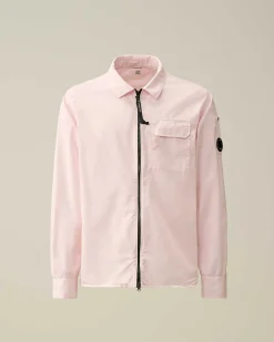 C.P. Company Gabardine Zipped Shirt Heavenly Pink Discount