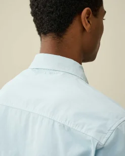 C.P. Company Gabardine Zipped Shirt Starlight Blue Cheap