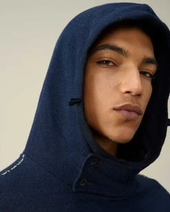 C.P. Company Indigo Fleece Hoodie Denim-Blue Clearance