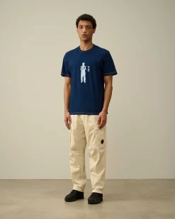 C.P. Company Indigo Jersey T-Shirt Stone Bleach-Blue Online