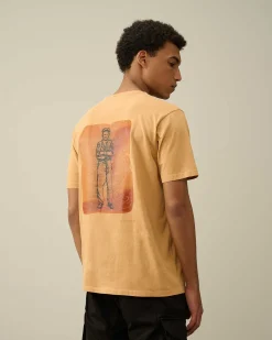 C.P. Company 24/1 Jersey Artisanal British Sailor T-Shirt Pastry Shell-Orange Discount