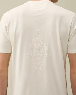 C.P. Company 24/1 Jersey Artisanal Card T-Shirt Gauze White Cheap