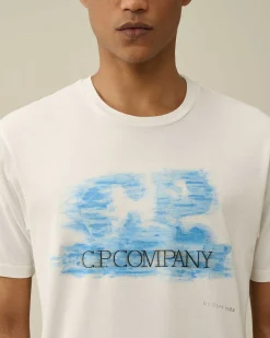C.P. Company 24/1 Jersey Artisanal Logo T-Shirt Gauze White Store