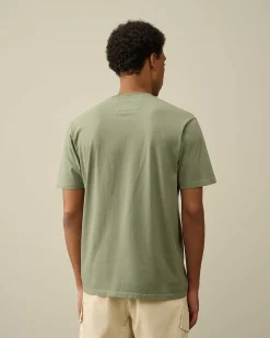 C.P. Company 24/1 Jersey Artisanal Logo T-Shirt Agave Green Best Sale