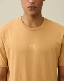 C.P. Company 24/1 Jersey Artisanal Three Cards T-Shirt Pastry Shell-Orange Clearance