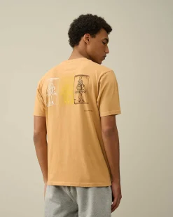 C.P. Company 24/1 Jersey Artisanal Three Cards T-Shirt Pastry Shell-Orange Clearance