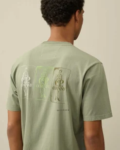C.P. Company 24/1 Jersey Artisanal Three Cards T-Shirt Agave Green Sale