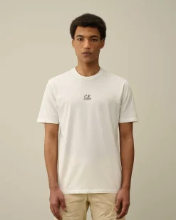 C.P. Company 24/1 Jersey Artisanal Three Cards T-Shirt Gauze White Flash Sale