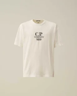 C.P. Company 20/1 Jersey Boxy Logo T-Shirt Gauze White Flash Sale