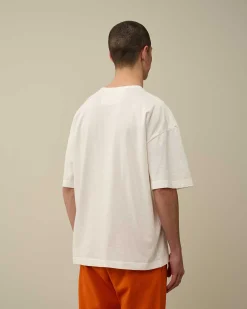 C.P. Company 20/1 Jersey Boxy Logo T-Shirt Gauze White Flash Sale