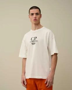 C.P. Company 20/1 Jersey Boxy Logo T-Shirt Gauze White Flash Sale