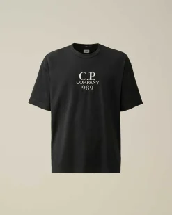 C.P. Company 20/1 Jersey Boxy Logo T-Shirt Black Online