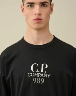 C.P. Company 20/1 Jersey Boxy Logo T-Shirt Black Online